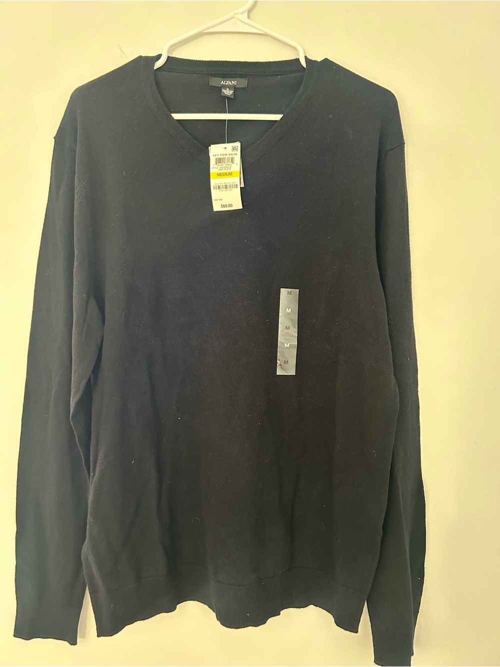 NEW w/ tags! Alfani Men's Black V-Neck Sweater - Classic Knit